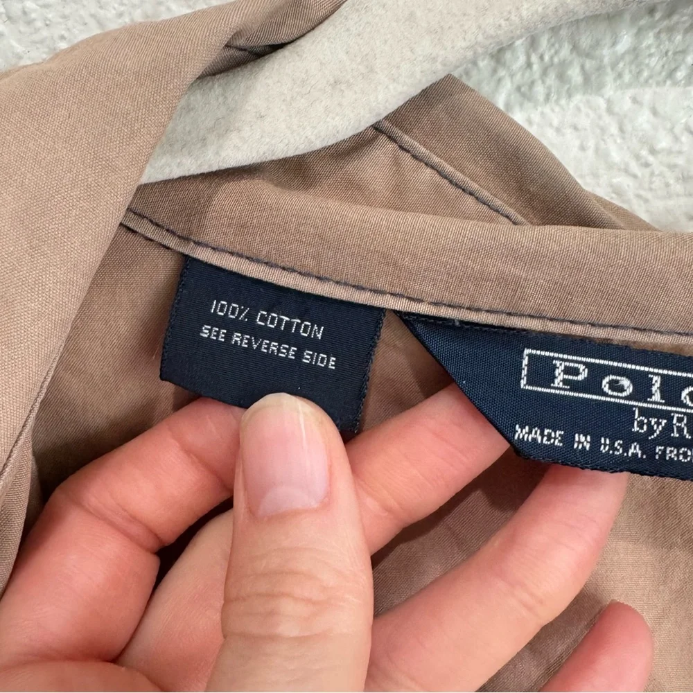 VTG‎ Polo Ralph Lauren Harrington Jacket Tan Beige Old Money 90s Preppy Worn In